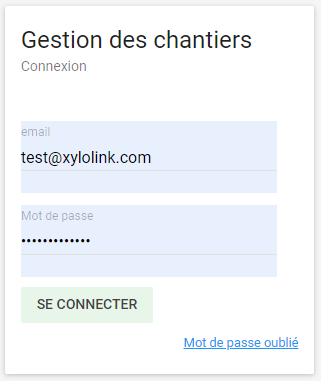 page de connexion sécurisée